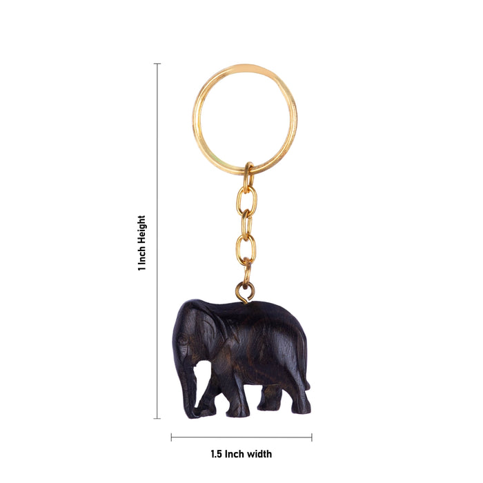 Elephant Design Key Chain - 1 x 1.5 Inches | Rose wood Key Holder/ Key Ring for Car And Bike - Key Chain & Key Holder