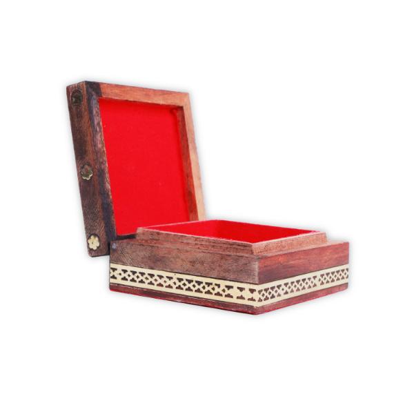 Jewellery Box  - Sheesham - 3 x 3 Inches |  Wooden Box/ Sheesam Wood Gem Stone Box for Women