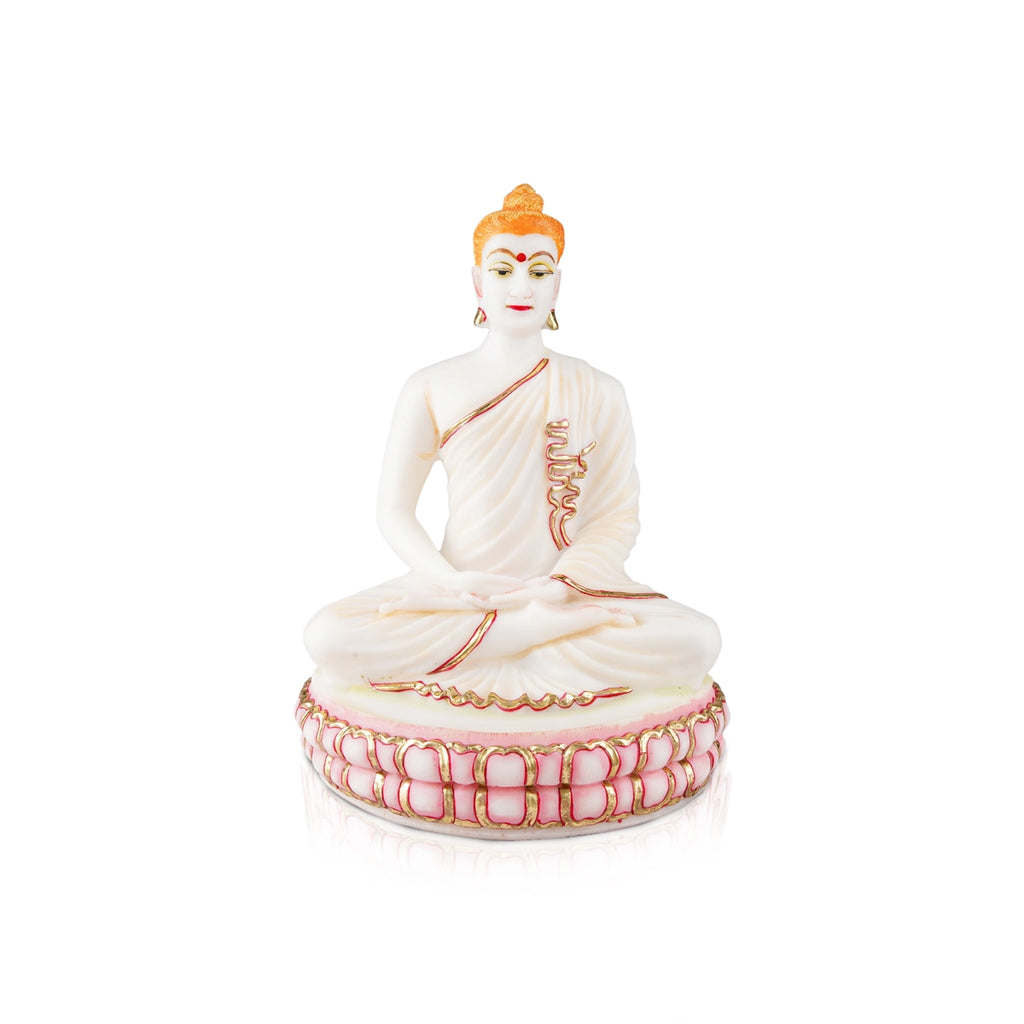 Buddha Statue - 12 x 8 Inches | Resin Statue/ Sitting Buddha Murti/ Painted Buddha Idol for Home