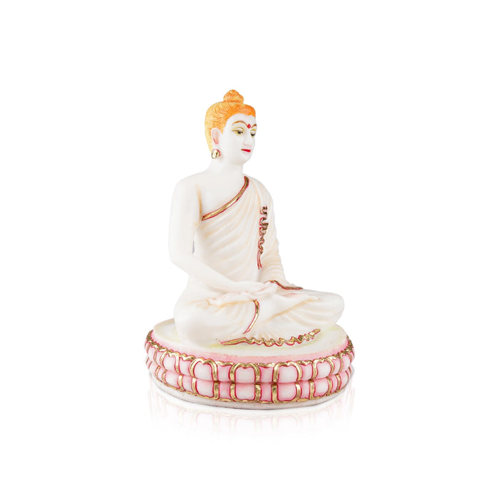 Buddha Statue - 12 x 8 Inches | Resin Statue/ Sitting Buddha Murti/ Painted Buddha Idol for Home