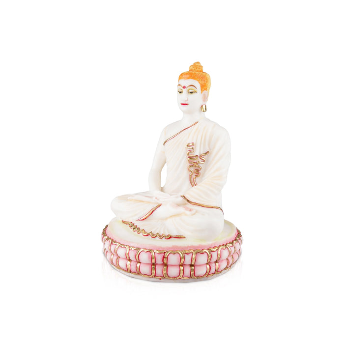 Buddha Statue - 12 x 8 Inches | Resin Statue/ Sitting Buddha Murti/ Painted Buddha Idol for Home