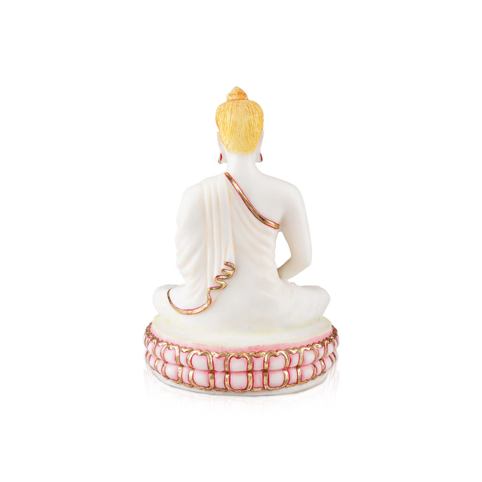 Buddha Statue - 12 x 8 Inches | Resin Statue/ Sitting Buddha Murti/ Painted Buddha Idol for Home