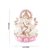 Ganesh Murti Sitting On Lotus Flower - 11 x 8 Inches | Resin Statue/ Ganpati Murti/ Painted Vinayaka Statue - Fibre Murties