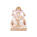 Ganesh Murti Sitting On Simhasan - 11 x 8.5 Inches | Resin Statue/ Painted Ganpati Murti/ Vinayaka Statue for Pooja - Fibre Murties