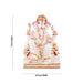 Ganesh Murti Sitting On Simhasan - 11 x 8.5 Inches | Resin Statue/ Painted Ganpati Murti/ Vinayaka Statue for Pooja - Fibre Murties