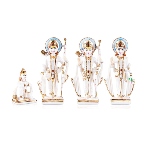 Ram Lakshman Sita Hanuman Murti Set - 8.5 x 4.25 Inches | Resin Statue/ Ram Sita Lakshman Hanuman Murti for Pooja - Fibre Murties
