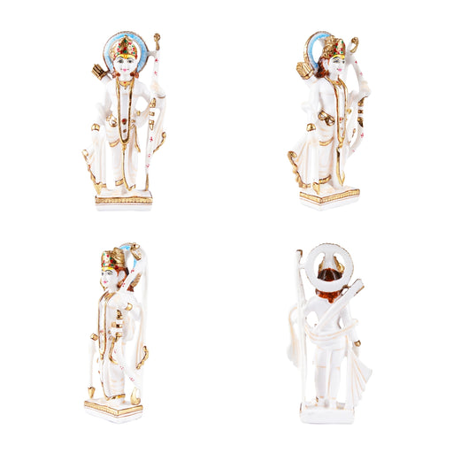 Ram Lakshman Sita Hanuman Murti Set - 8.5 x 4.25 Inches | Resin Statue/ Ram Sita Lakshman Hanuman Murti for Pooja - Fibre Murties