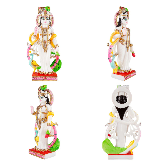 Radha Krishna Statue Pair - 14 x 6 Inches | Resin Statue/ Painted Radha Krishna Idol for Pooja