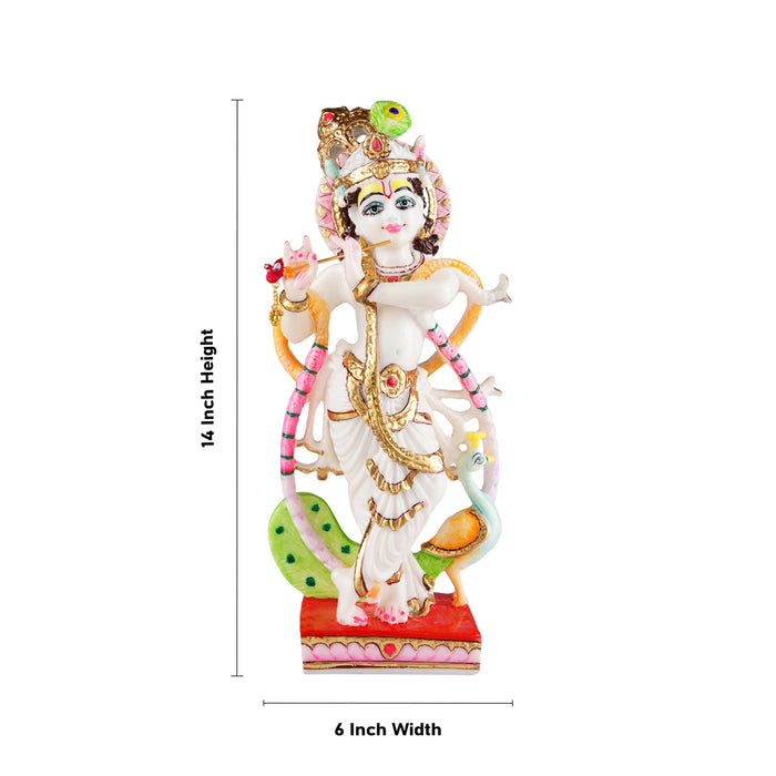 Radha Krishna Statue Pair - 14 x 6 Inches | Resin Statue/ Painted Radha Krishna Idol for Pooja