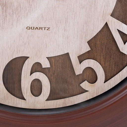 Samaym Analog Wall Clock - 16 Inches Dia | Wooden Clock/ S04 Hanging Clock For Home Wall Decor & Time Display - Wall Hanging