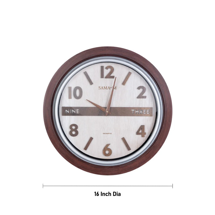 Samaym Analog Wall Clock - 16 Inches Dia | World Map Theme Wooden Clock/ S10 Hanging Clock For Home Decor