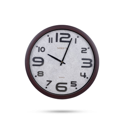 Samaym Analog Wall Clock - 16 Inches Dia | Round Shape Wooden Clock/ S18 Hanging Clock For Home Wall Decor