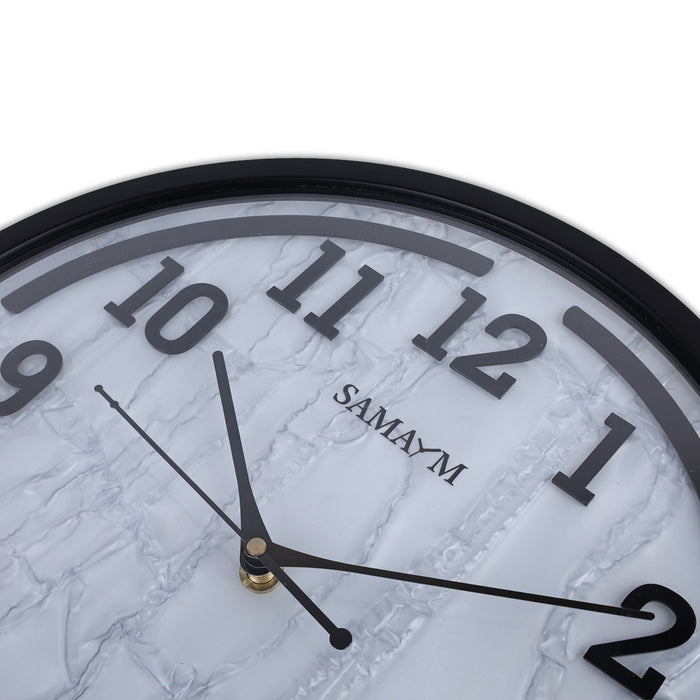 Samaym Analog Wall Clock - 12 Inches Dia | Round Shape Wooden Clock/ S98 Hanging Clock For Home Wall Decor - Wall Hanging