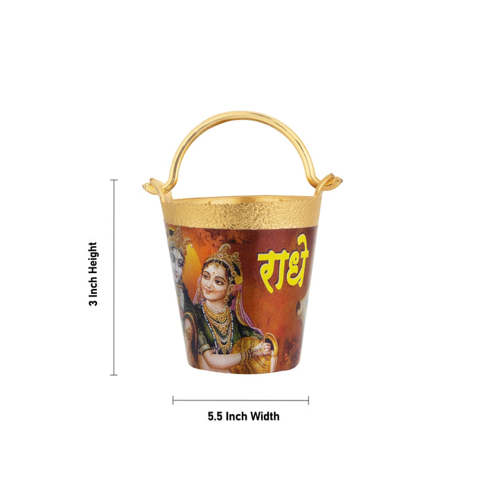 Balti Pichkari Set - 3 x 5.5 Inches | Peacock Design Laddu Gopal Holi Pichkari/ Balti Pichkari for Holi Festival - Deity Accessories