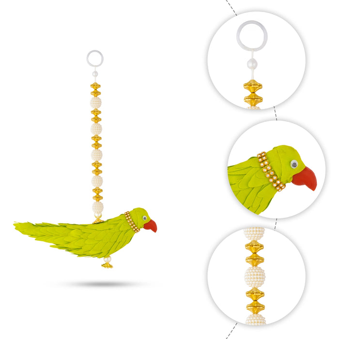 Parrot Design Wall Hanging - 11 Inches | Decorative Hanging/ Wall Decor For Home Entrance & Pooja Room/ Assorted