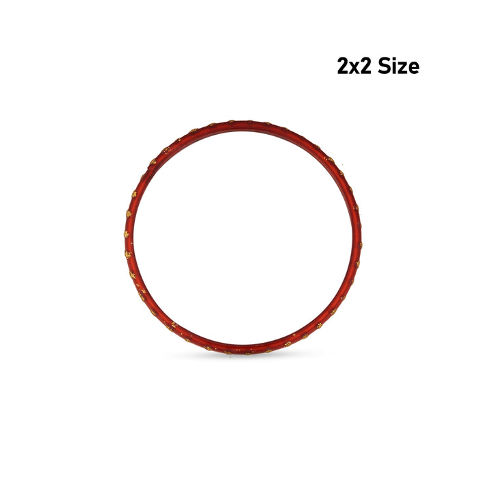 Glass Bangles - 2 x 2 Inches | 2 Dozen / Glass Chudi / Kanadi Valayal / Glass Lahthi for Women - Ethnic Wear Accessories