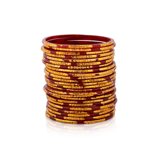 Glass Bangles - 2.05 Inches | 2 Dozen/ Glass Chudi/ Glass Lahthi for Women - Ethnic Wear Accessories