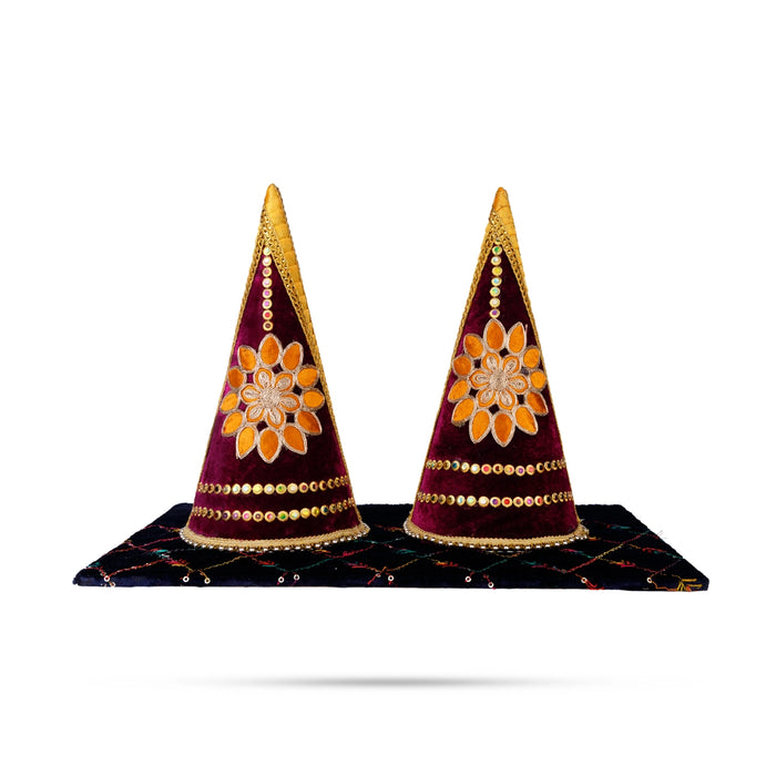 Decorative Paruppu Thengai Koodu With Base Set- 9 X 5 Inch | Paruppu Thengai Cone/Paruppu Koodu For Wedding Decor - Wedding Essentials
