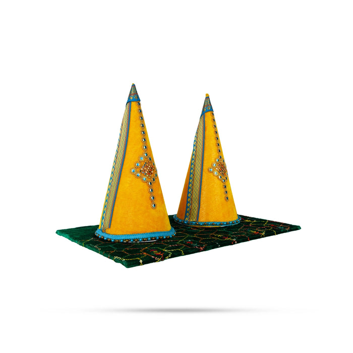 Decorative Paruppu Thengai Koodu With Base Set- 9 X 5 Inch | Paruppu Thengai Cone/Paruppu Koodu For Wedding Decor - Wedding Essentials