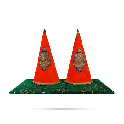 Decorative Paruppu Thengai Koodu With Base Set- 9 X 5 Inch | Paruppu Thengai Cone/Paruppu Koodu For Wedding Decor