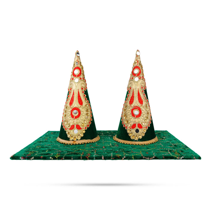 Decorative Paruppu Thengai Koodu With Base Set- 9 X 5 Inch | Paruppu Thengai Cone/Paruppu Koodu For Wedding Decor - Wedding Essentials