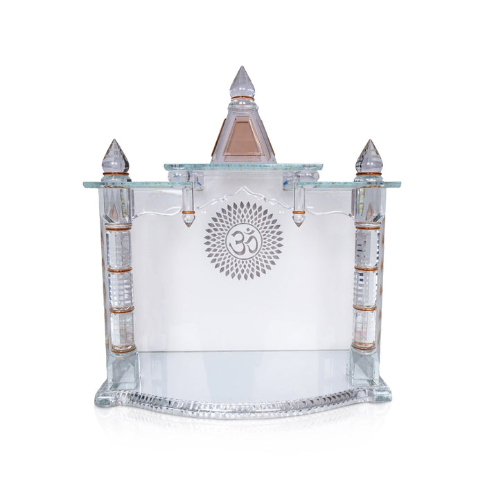 Home Temple with Light - 26 x 21 inches | Glass Puja Mandir / Temple with light For Home And Pooja Room - Home Puja Mandir
