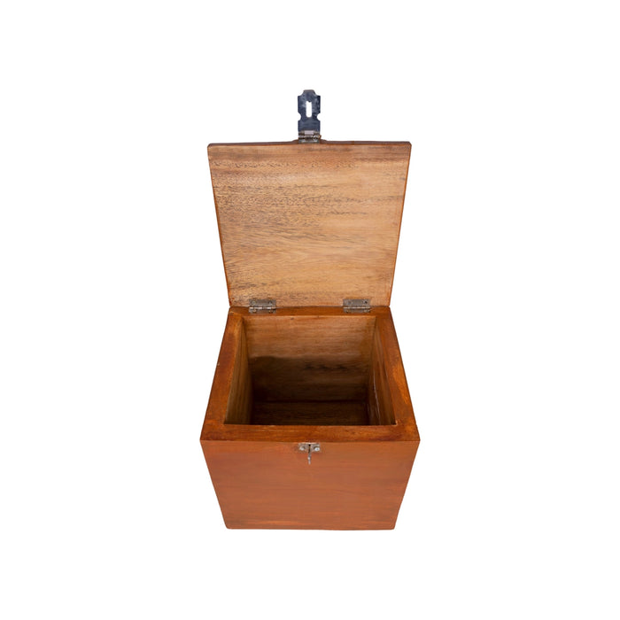 Pooja Box - 9.5 x 9 Inches | Aththi Wooden Box/ Storage Box/ Jewellery Box for Home - Pooja Box & Paduka
