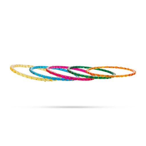 Raindrop Glass Bangles - 2 Dozen | 2.5 Inches/ Glass Chudi/ Glass Lahthi for Ladies - Ethnic Wear Accessories