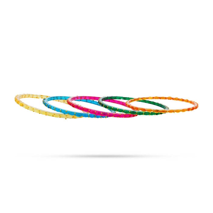 Raindrop Glass Bangles - 2 Dozen | 2.5 Inches/ Glass Chudi/ Glass Lahthi for Ladies - Ethnic Wear Accessories