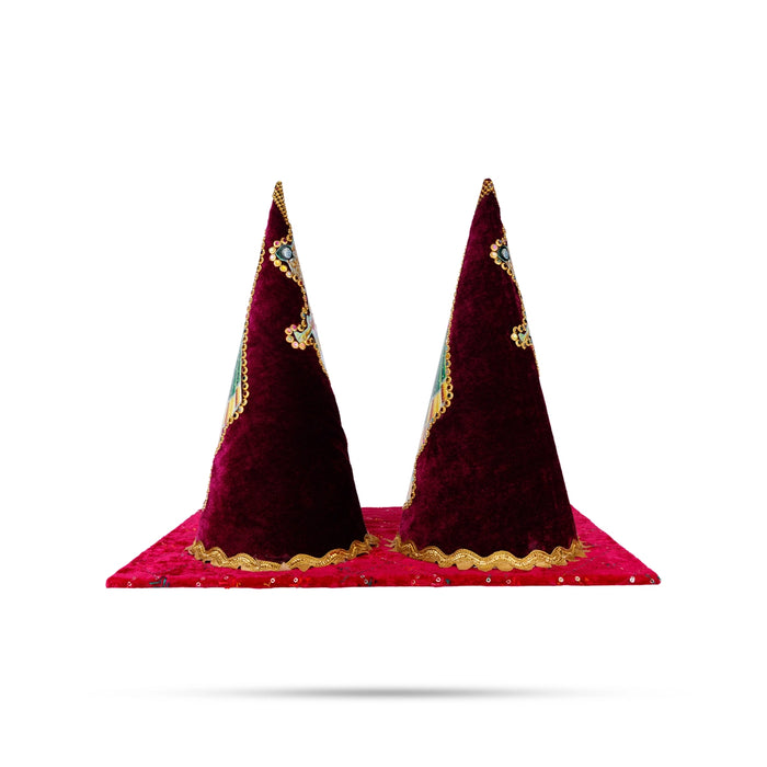 Radha Krishna Design Paruppu Thengai Koodu With Base Set- 12 X 6 Inches | Paruppu Thengai Cone For Wedding Decor - Wedding Essentials