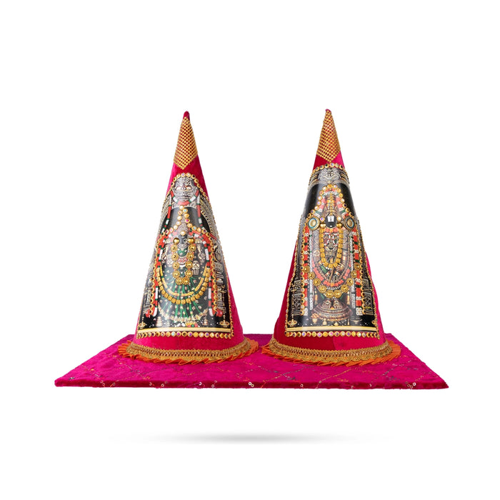 Balaji Thayar Design Paruppu Thengai Koodu With Base Set- 12 X 6 Inches | Paruppu Thengai Cone For Wedding Decor - Wedding Essentials