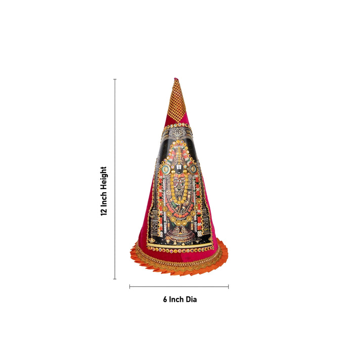 Balaji Thayar Design Paruppu Thengai Koodu With Base Set- 12 X 6 Inches | Paruppu Thengai Cone For Wedding Decor - Wedding Essentials