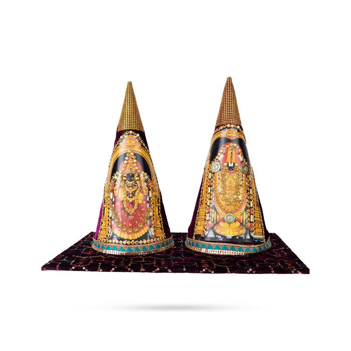 Balaji Thayar Design Paruppu Thengai Koodu With Base Set- 12 X 6 Inches | Paruppu Thengai Cone For Wedding Decor - Wedding Essentials
