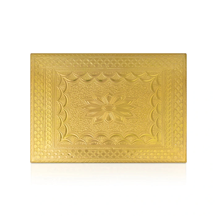 Bush Bajot - 2 x 10 Inches | Decorative Gold Pooja Chowki / Puja Bajot / Deity Pedestal for Home & Temple