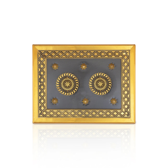 Dry Fruit Box - 9 x 7 Inches | Wood Metal Sheet Coated Dry Fruit Container/ Storage Box for Home - Handicraft Items