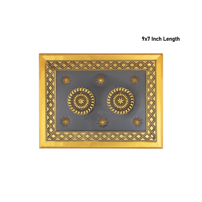 Dry Fruit Box - 9 x 7 Inches | Wood Metal Sheet Coated Dry Fruit Container/ Storage Box for Home - Handicraft Items