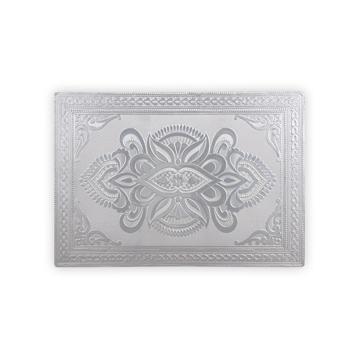 Pooja Box - 7 x 10 Inches | Silver Polish Jewellery Box/ Storage Box for Home - Pooja Box & Paduka