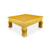 Pooja Chowki - 15 x 15 Inches | Gold Polish Bajot/ Wooden Patla/ Manai Palagai for Home - Pooja Aasan & Bajot & Pooja Mat