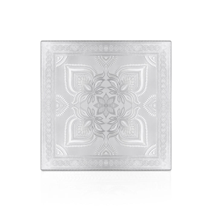 Bajot Bush - 2 x 12 Inches | Silver Polish Chowki/ Manai Palagai for Pooja & Deity Decor