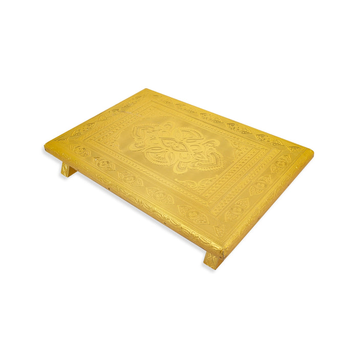 Patla - 10 x 15 Inches | Gold Manai Palagai / Bajot / Chowki for Pooja