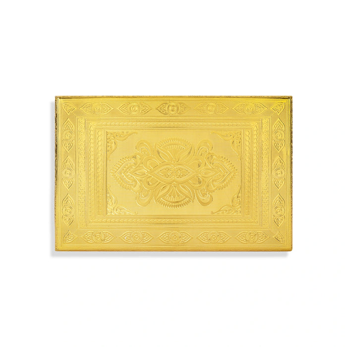 Patla - 10 x 15 Inches | Gold Manai Palagai / Bajot / Chowki for Pooja