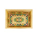 Wooden Tray With Stand - 10 x 7.5 Inches | Gold Polish Meenakari Design Pooja Tray for Home/ 340 Gms Approx - Pooja Plate & Tray