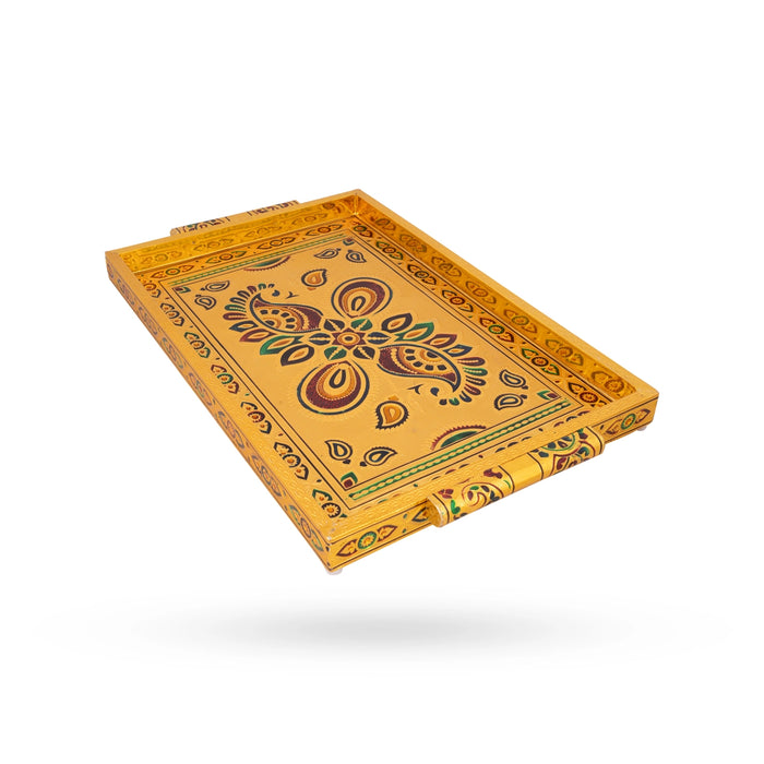Chocky Tray - 11 x 16 Inches | Meenakari Design Plate / Serving Tray / Gold Polish Thali Tray - Kitchen