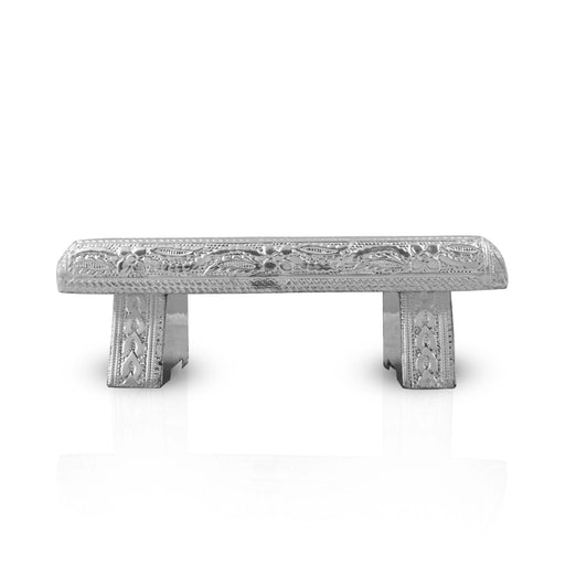 Bajot - 2 x 6 x 4 Inches | Manai/ Silver & Gold Finish Chowki/ Patla for Pooja - Pooja Aasan & Bajot & Pooja Mat