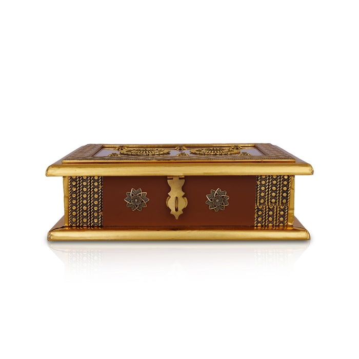 Dry Fruit Box - 3 x 9 x 7 Inches | Storage Box/ Decorated Dry Fruit Container/ Dry Fruits Gift Box for Home - Handicraft Items