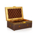 Pooja Box - 3 x 6 Inches | Gold Antique Design Jewellery Box/ Storage Box for Home - Pooja Box & Paduka