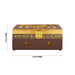 Pooja Box - 3 x 6 Inches | Gold Antique Design Jewellery Box/ Storage Box for Home - Pooja Box & Paduka