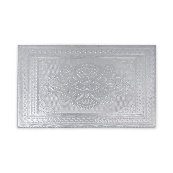 Bush Bajot - 2 x 12 Inches | Decorative Silver Chowki / Pooja Manai Palagai / Pedestal for Deity Decor