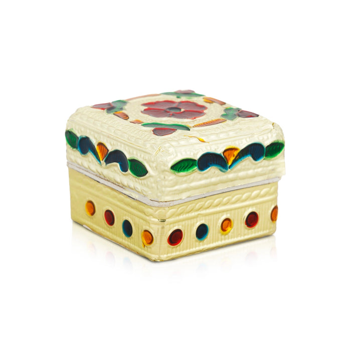 Kumkum Box - 1 x 1.25 Inches | Decorative Kumkum Bharani/ Sindoor Pot/ Kumkum Pot for Women - Sindoor Box