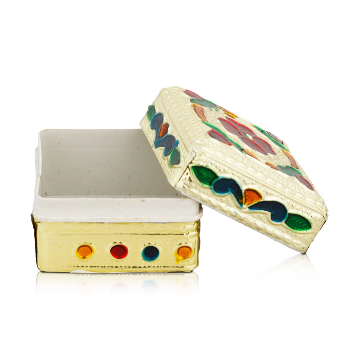 Kumkum Box - 1 x 1.25 Inches | Decorative Kumkum Bharani/ Sindoor Pot/ Kumkum Pot for Women - Sindoor Box